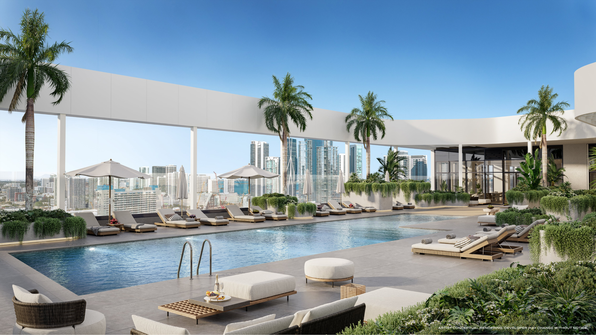 HUB Miami: Additional view of the resort-style pool with lounge chairs